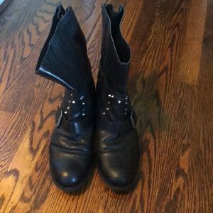 Franco Sarto A-Privy studded black leather boots
